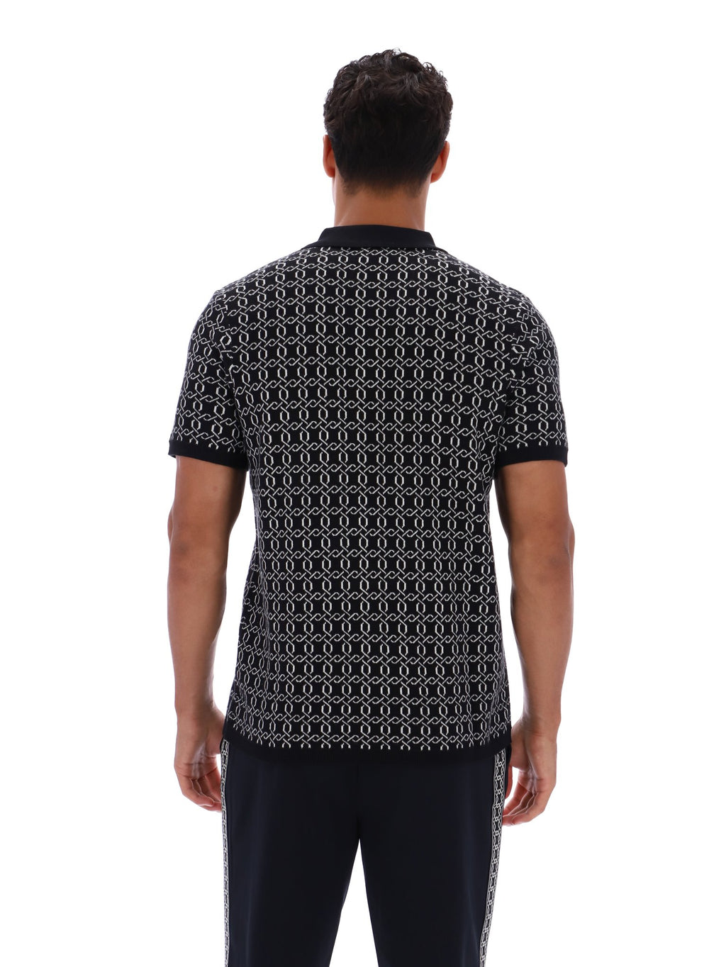 Jackson Jacquard Knit Zip Polo Shirt