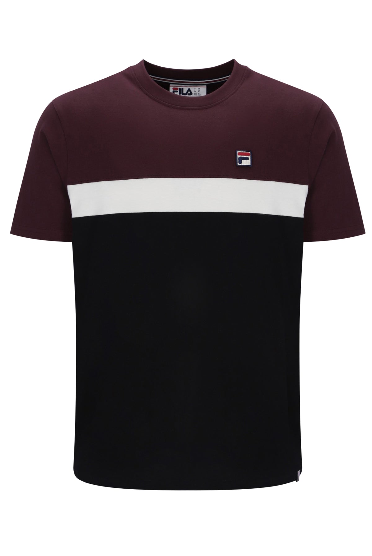 Displays the Fudge 'FILA' branded Jakub Colourblock T-Shirt