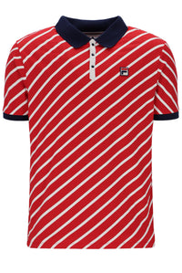 Fila Red Jaye Diagonal Stripe Polo