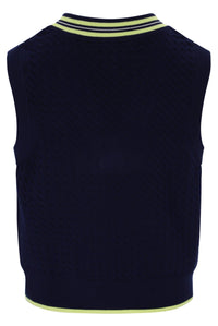 Fila Navy Jorja Cable Knit Vest