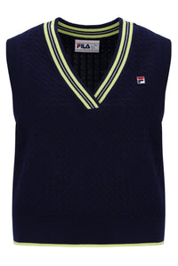Fila Navy Jorja Cable Knit Vest