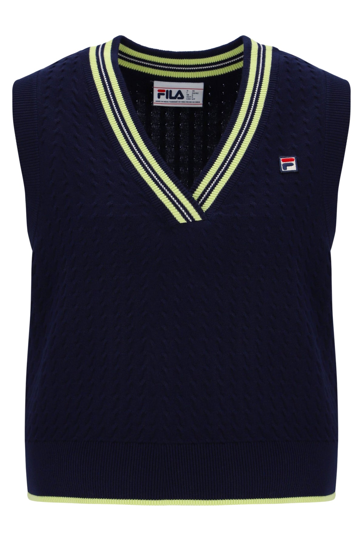 Fila Navy Jorja Cable Knit Vest