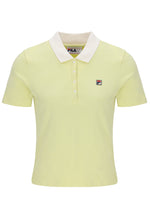 Light green polo shirt with white collar on a white background