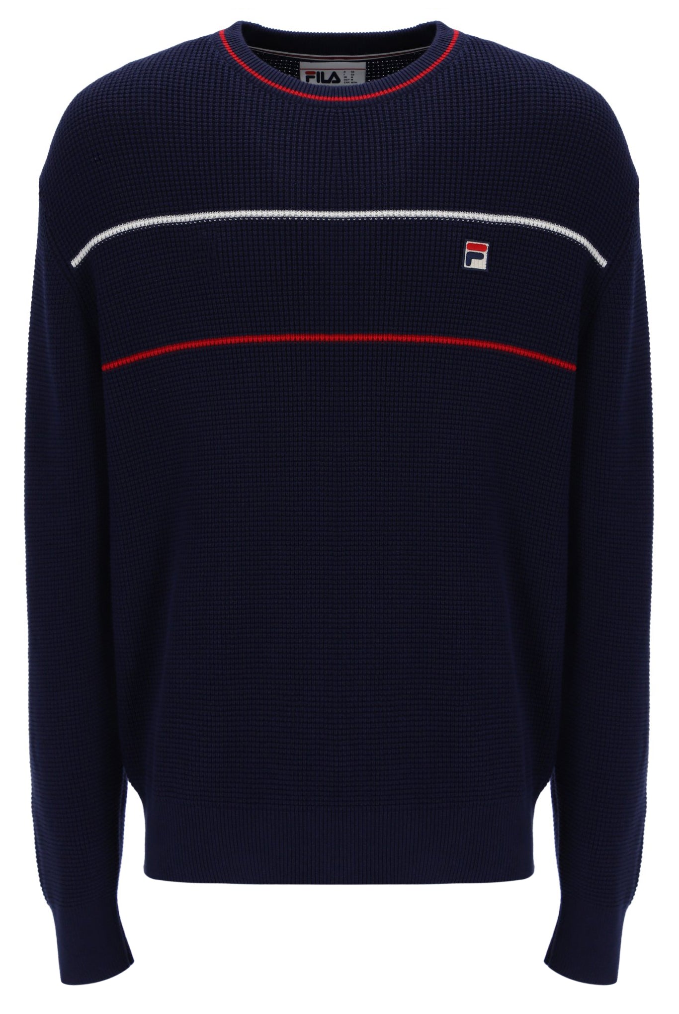 Fila Navy Kallum Waffle Textured Crew Neck Jumper – Fila UK