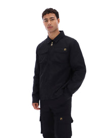 Black Kasa Zip-Through Overshirt
