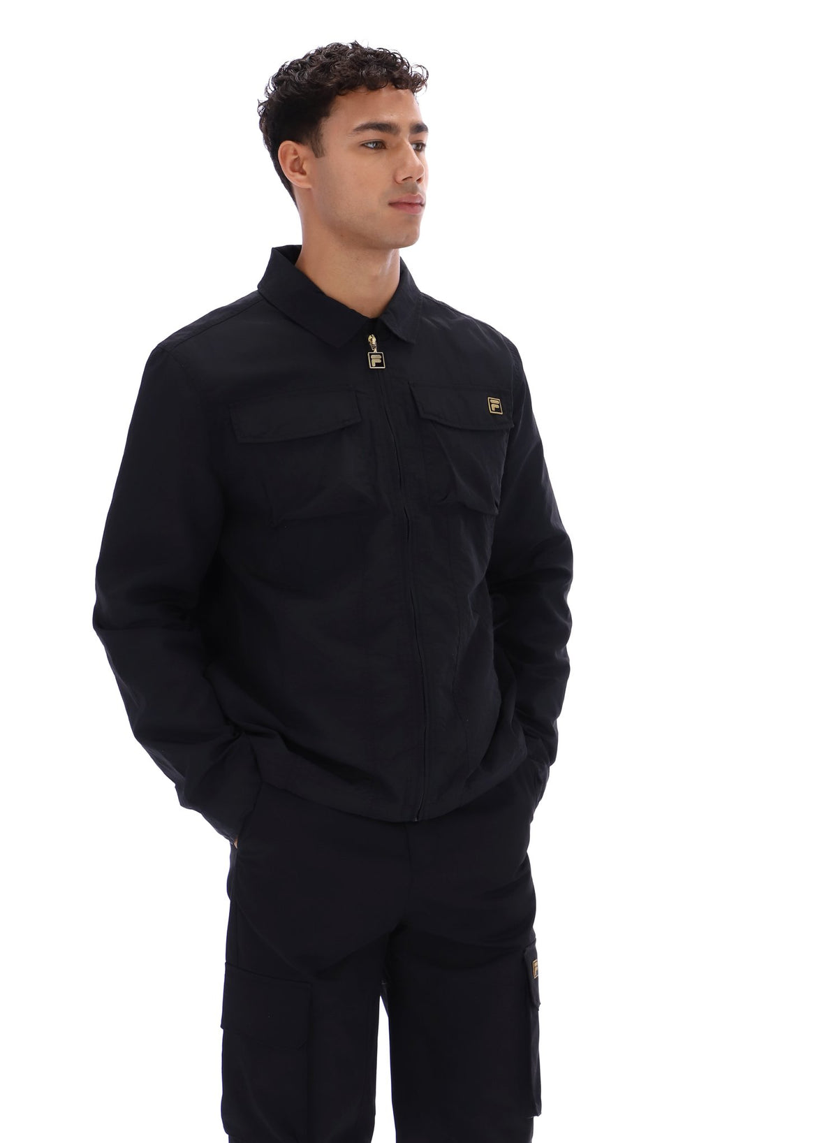 Black Kasa Zip-Through Overshirt