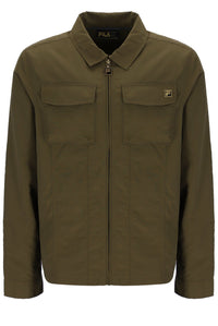 Dark Olive Kasa Zip-Through Overshirt