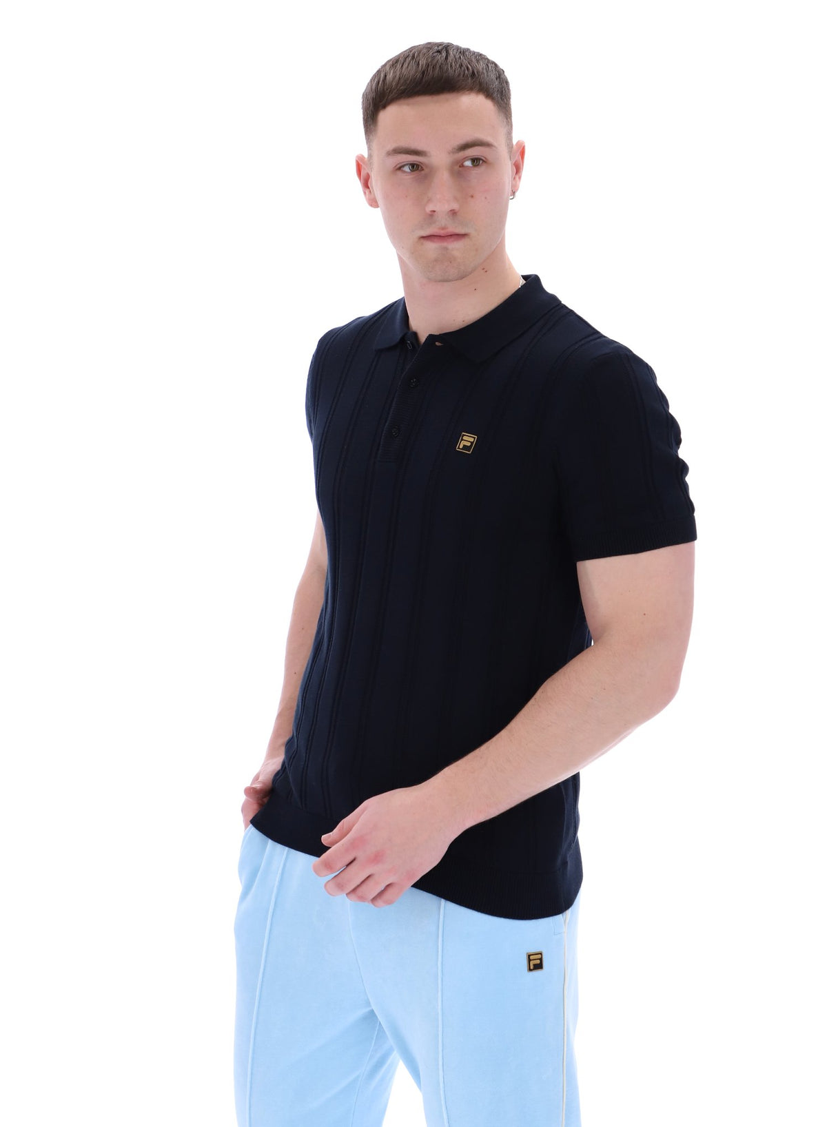 Kennedy Textured Stripe Knit Polo
