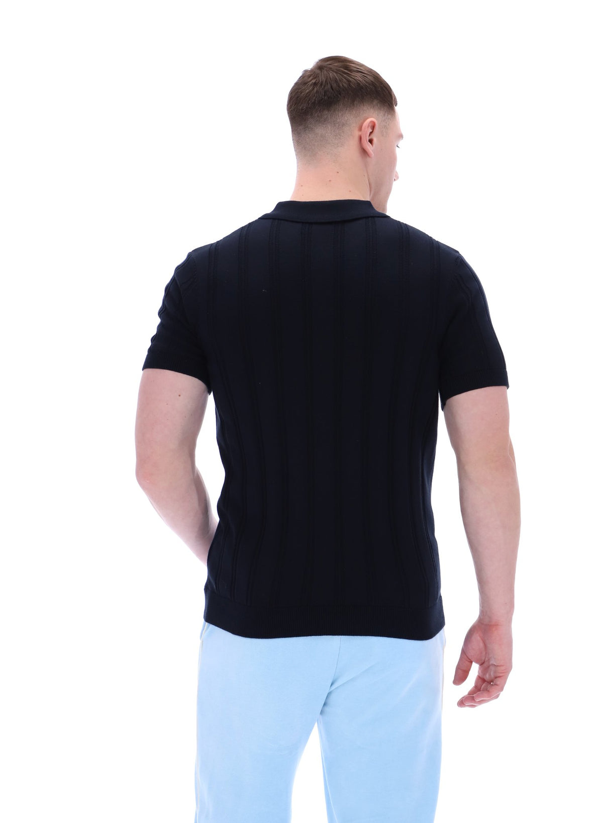 Kennedy Textured Stripe Knit Polo