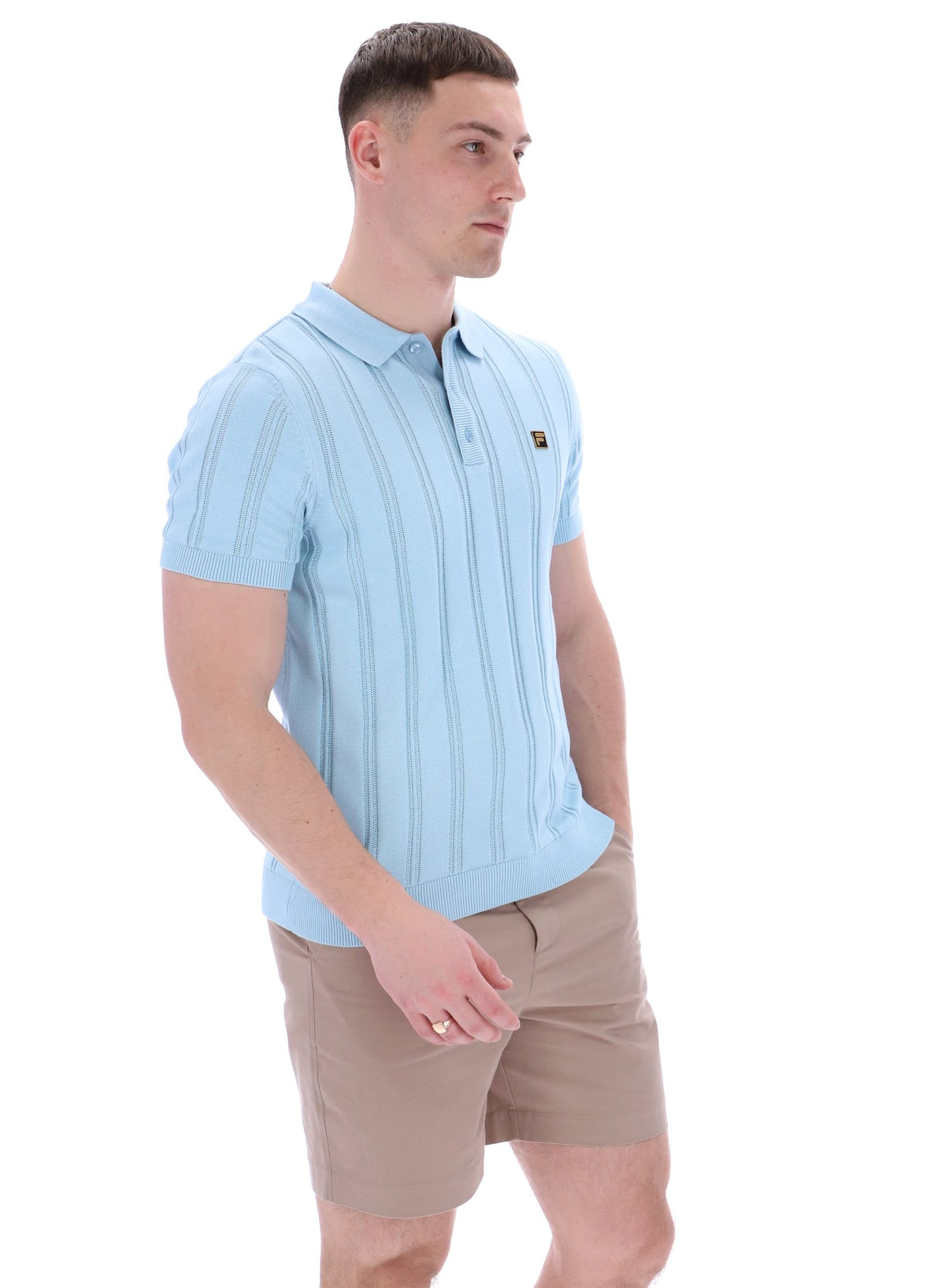 Kennedy Textured Stripe Knit Polo