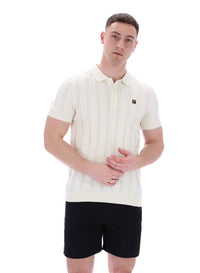 Kennedy Textured Stripe Knit Polo