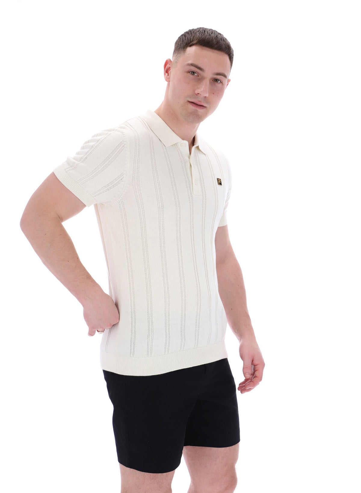 Kennedy Textured Stripe Knit Polo
