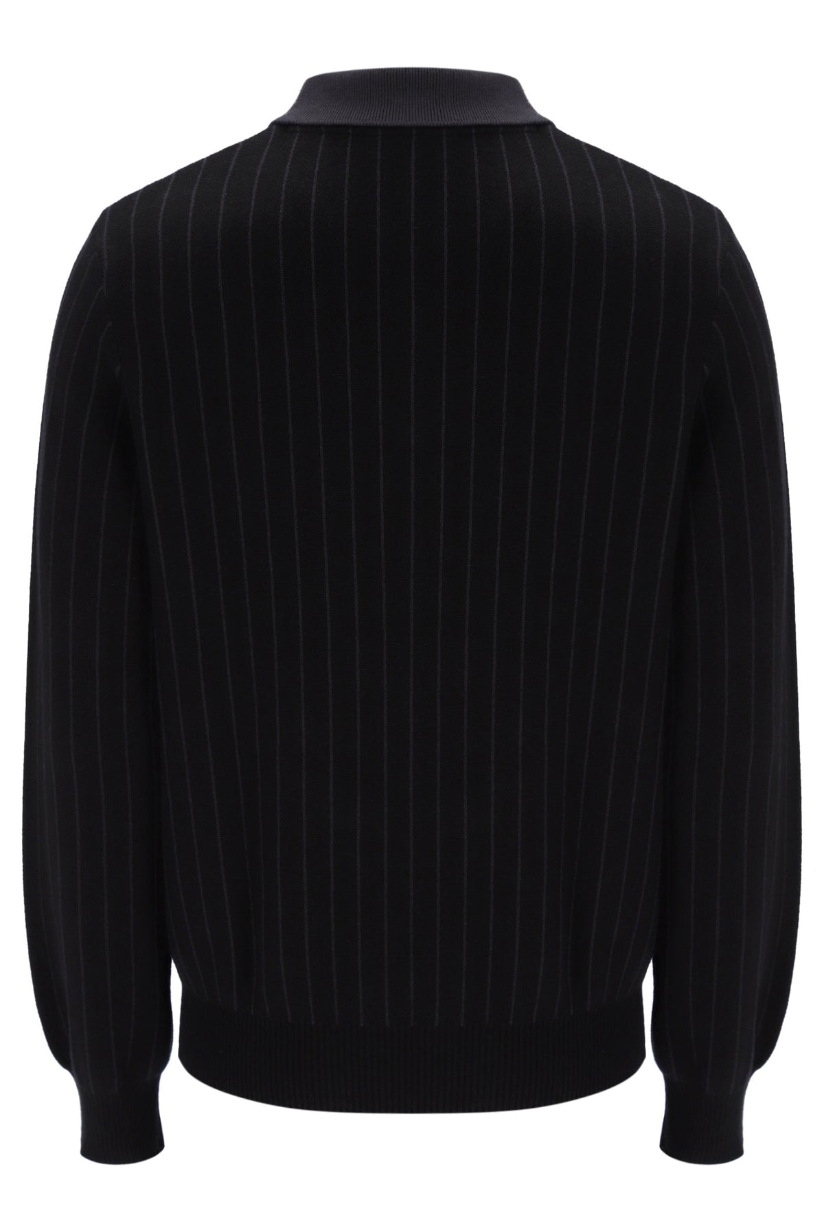 Displays the Black 'FILA' branded Kobe Striped Knit Polo