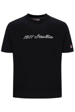Displays the Black 'FILA' branded Lagos Graphic T-Shirt