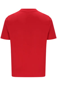Displays the Red 'Fila' branded Lagos Graphic T-Shirt