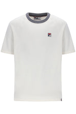 Displays the Gardenia & Navy 'Fila' branded Lance T-Shirt