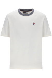 Displays the Gardenia & Navy 'Fila' branded Lance T-Shirt