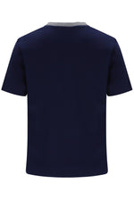 Displays the Navy 'Fila' branded Gardenia Lance T-Shirt