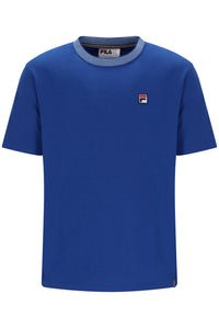 Displays the Mazarine Blue 'FILA' branded Angel Falls Lance T-Shirt