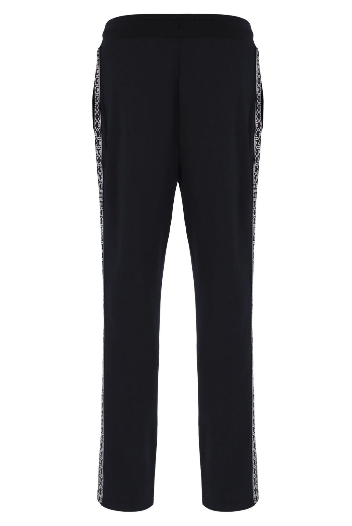 Black Layton Straight Leg Pants with Tape Detail