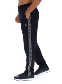 Black Layton Straight Leg Pants with Tape Detail