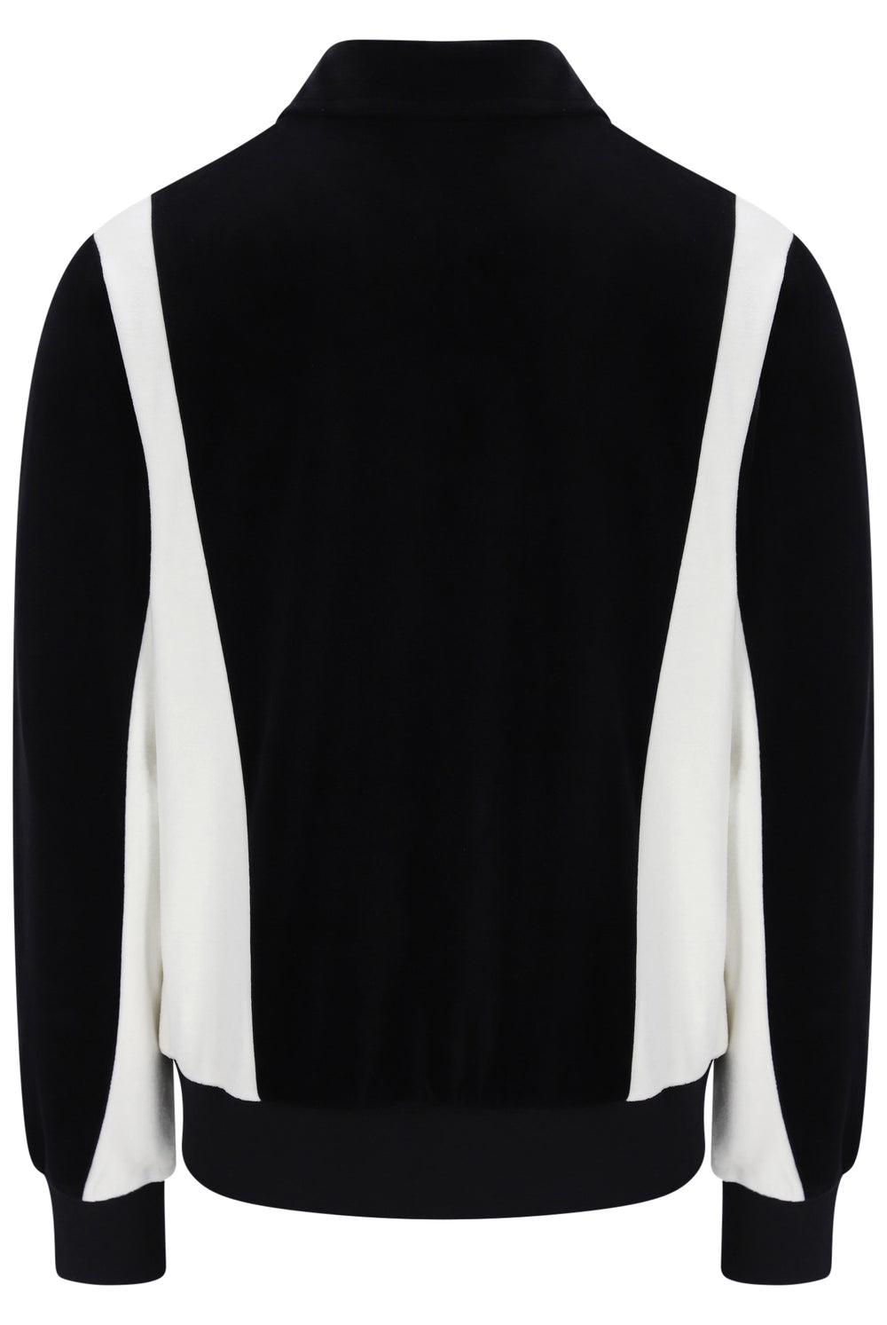 Displays the Black and White 'FILA' branded Down Lazaro Velour Colour Block Jacket