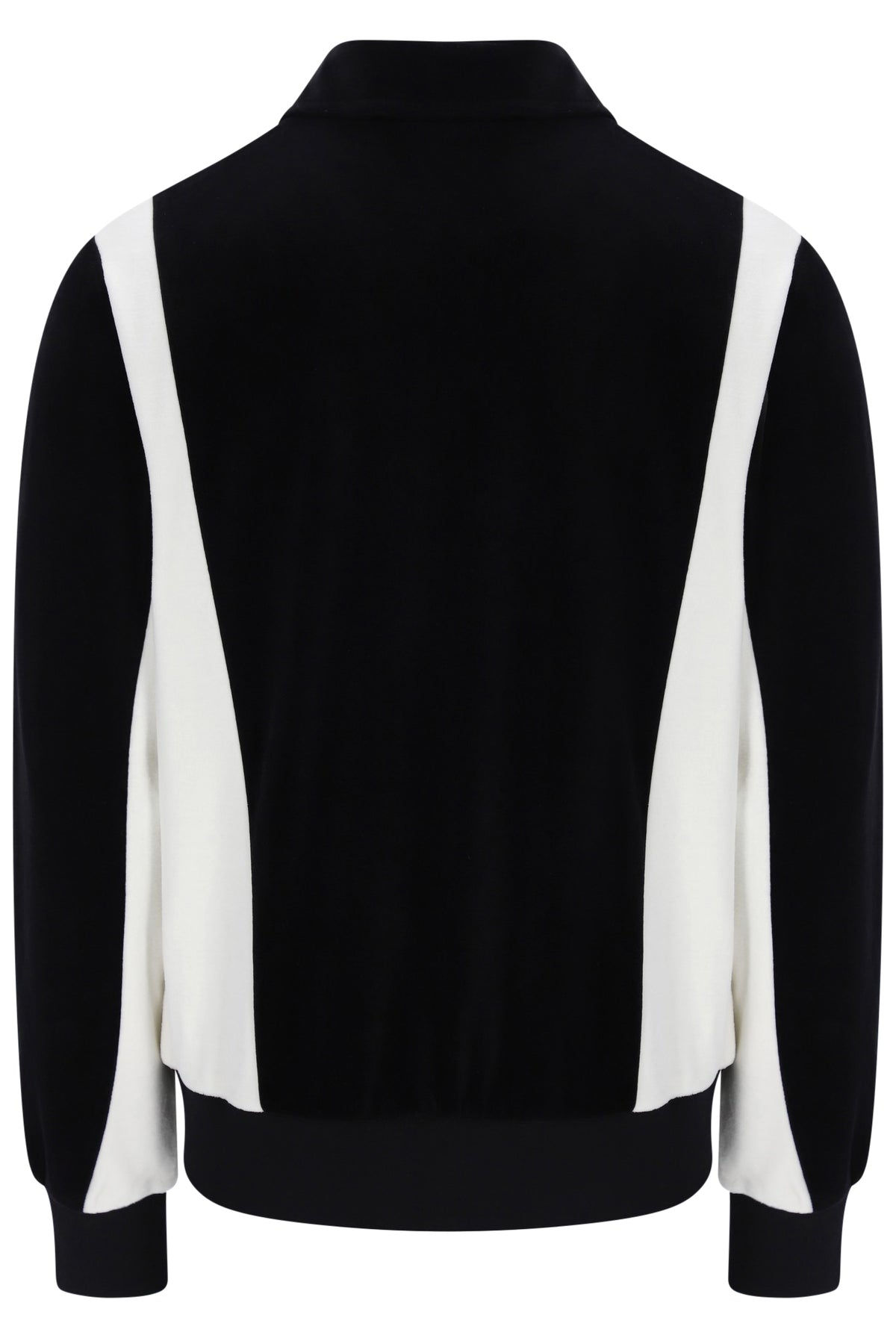 Displays the Black and White 'FILA' branded Down Lazaro Velour Colour Block Jacket