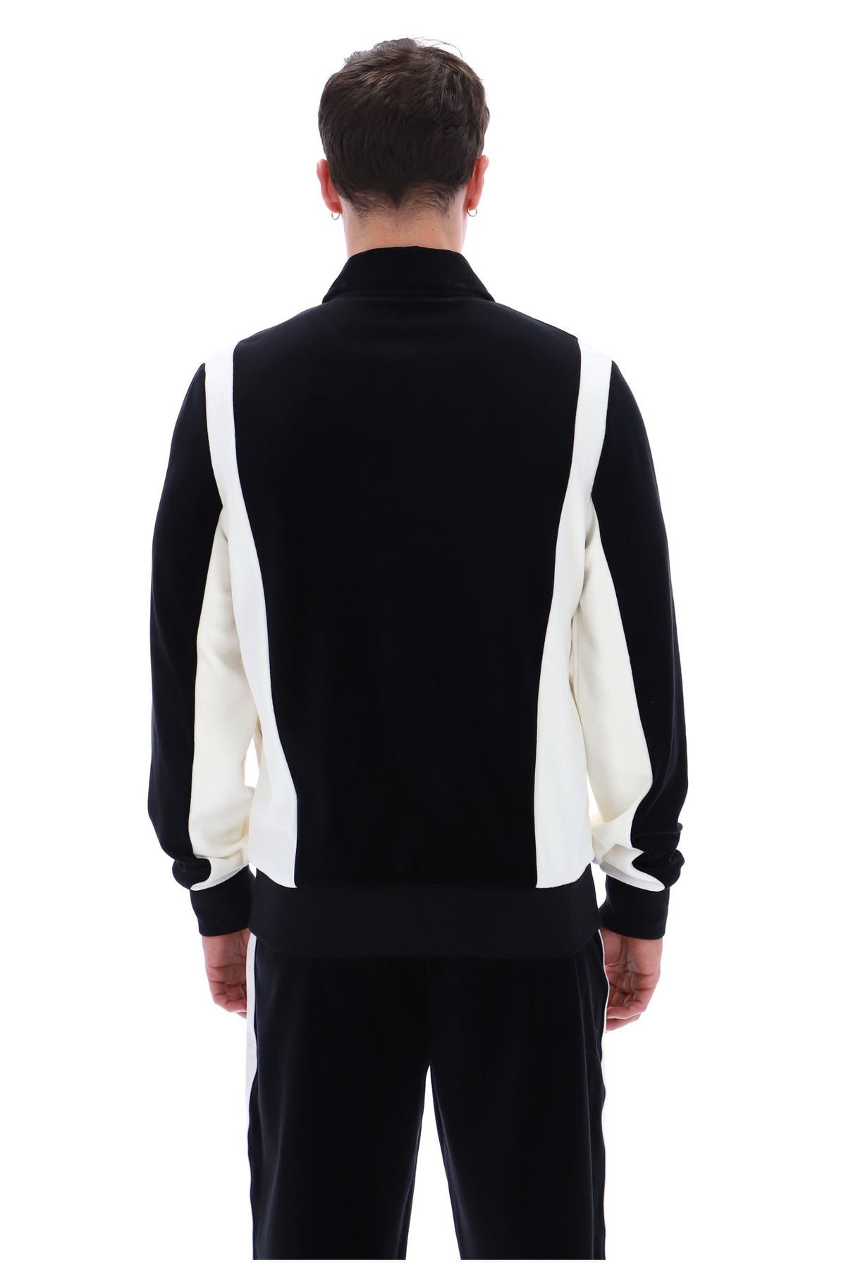 Black Lazaro Velour Colour Block Jacket