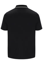 Black polo shirt on a white background
