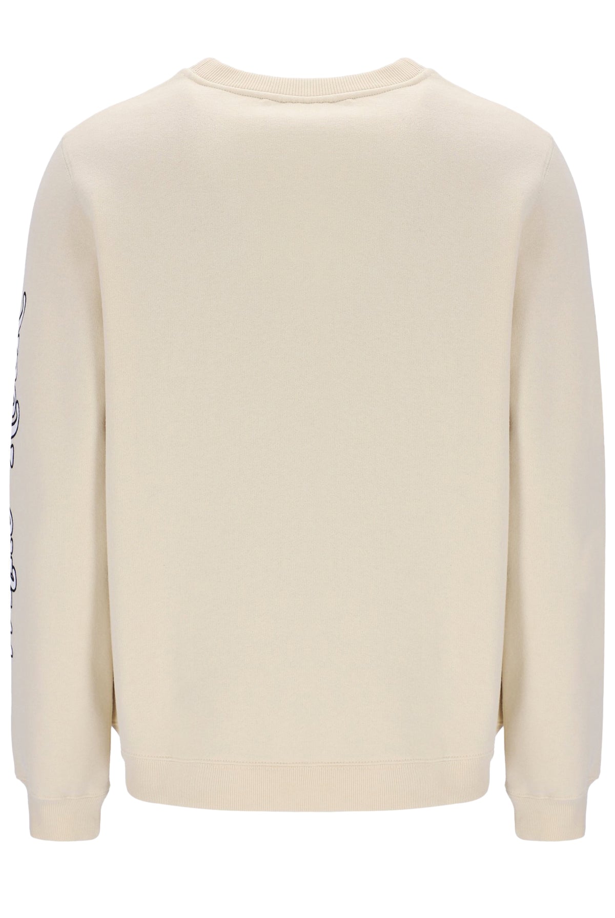 Beige FILA Sweatshirt with black trousers and bottoms.