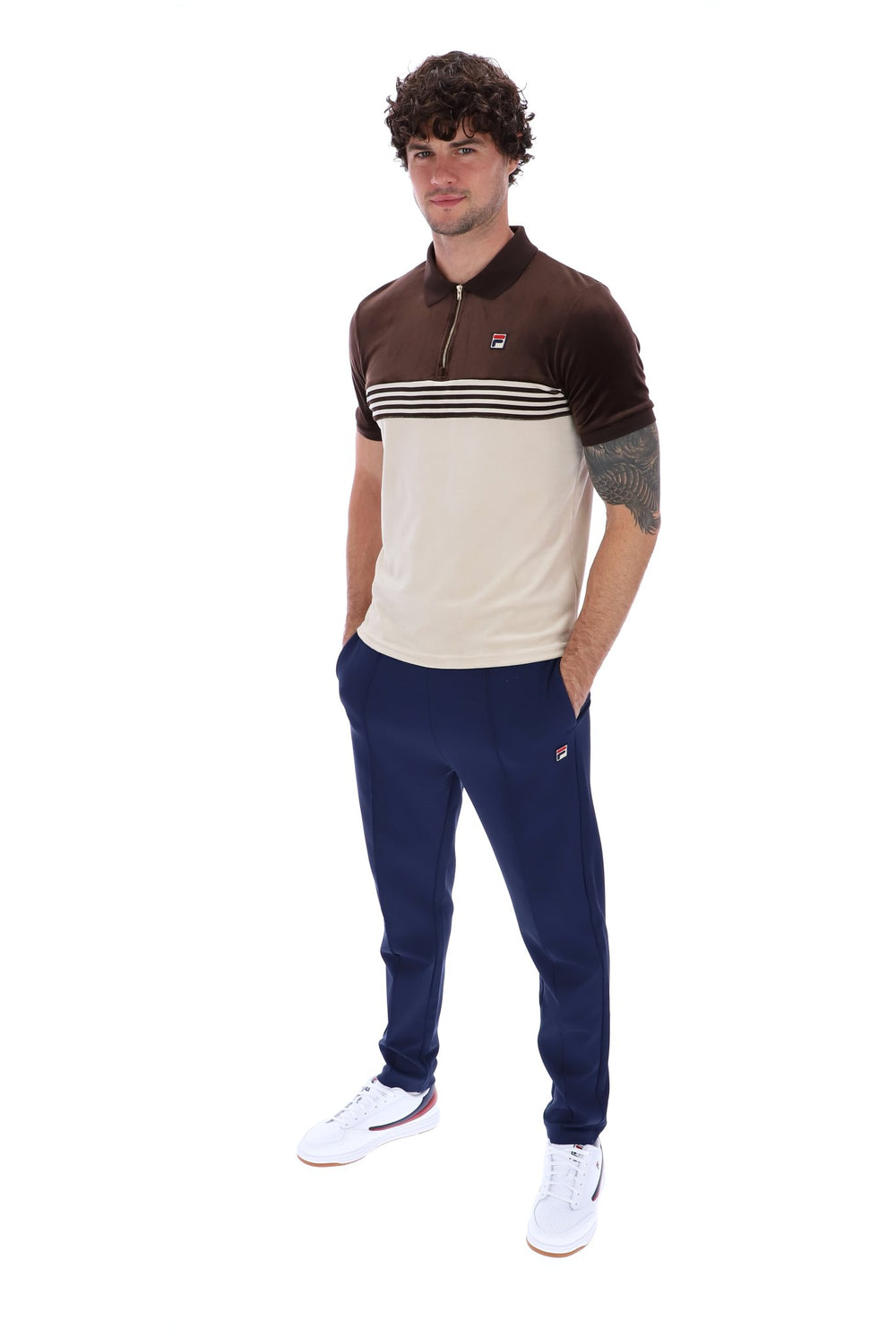 Lennox Stripe Velour Polo