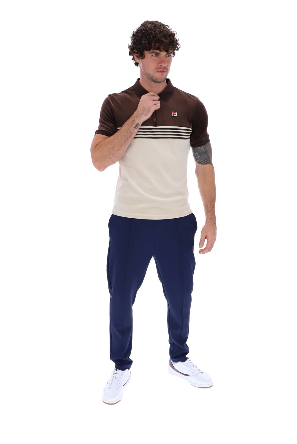 Lennox Stripe Velour Polo