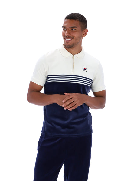 Lennox Stripe Velour Polo