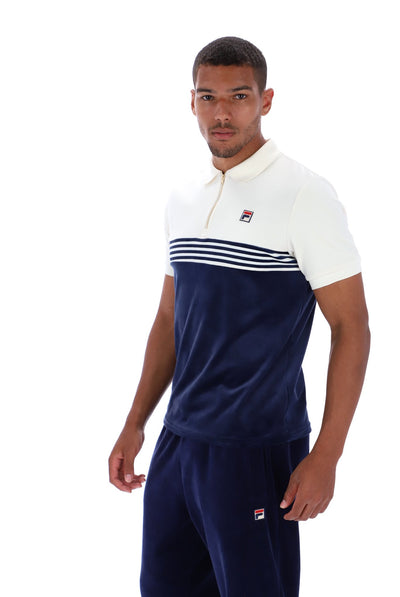 Lennox Stripe Velour Polo