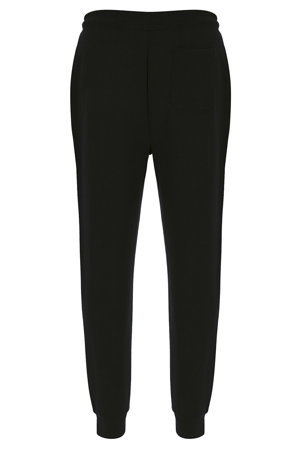 A pair of black Lonny Drawstring Joggers by FILA, featuring an elasticated waistband, cuffed ankles, and a branded FILA logo.