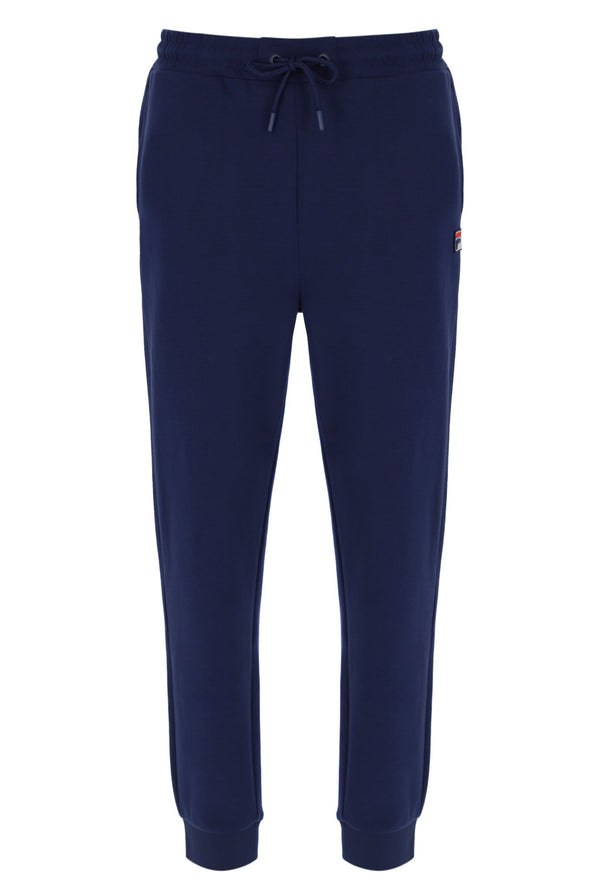 A pair of navy blue FILA Lonny Drawstring Joggers with drawstring waistband and cuffed hem.