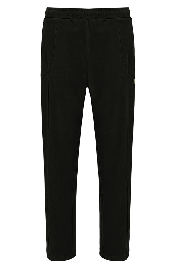 Displays the Black 'FILA' branded Lorrie Velour Track Pant