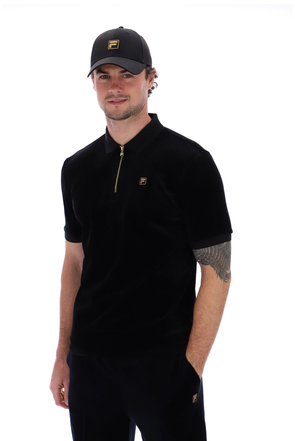 Louie Slim Fit Ribbed Velour Polo