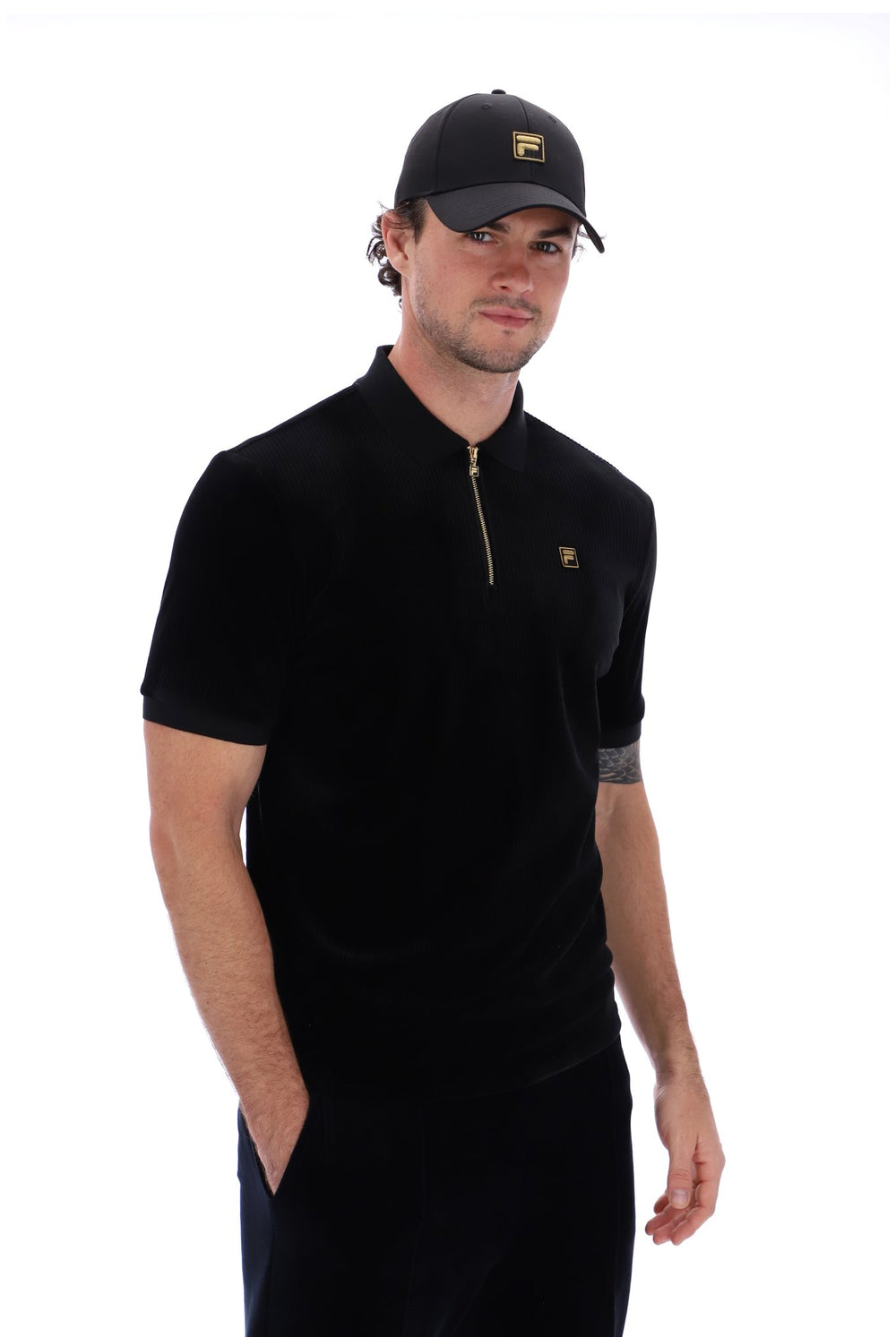 Louie Slim Fit Ribbed Velour Polo