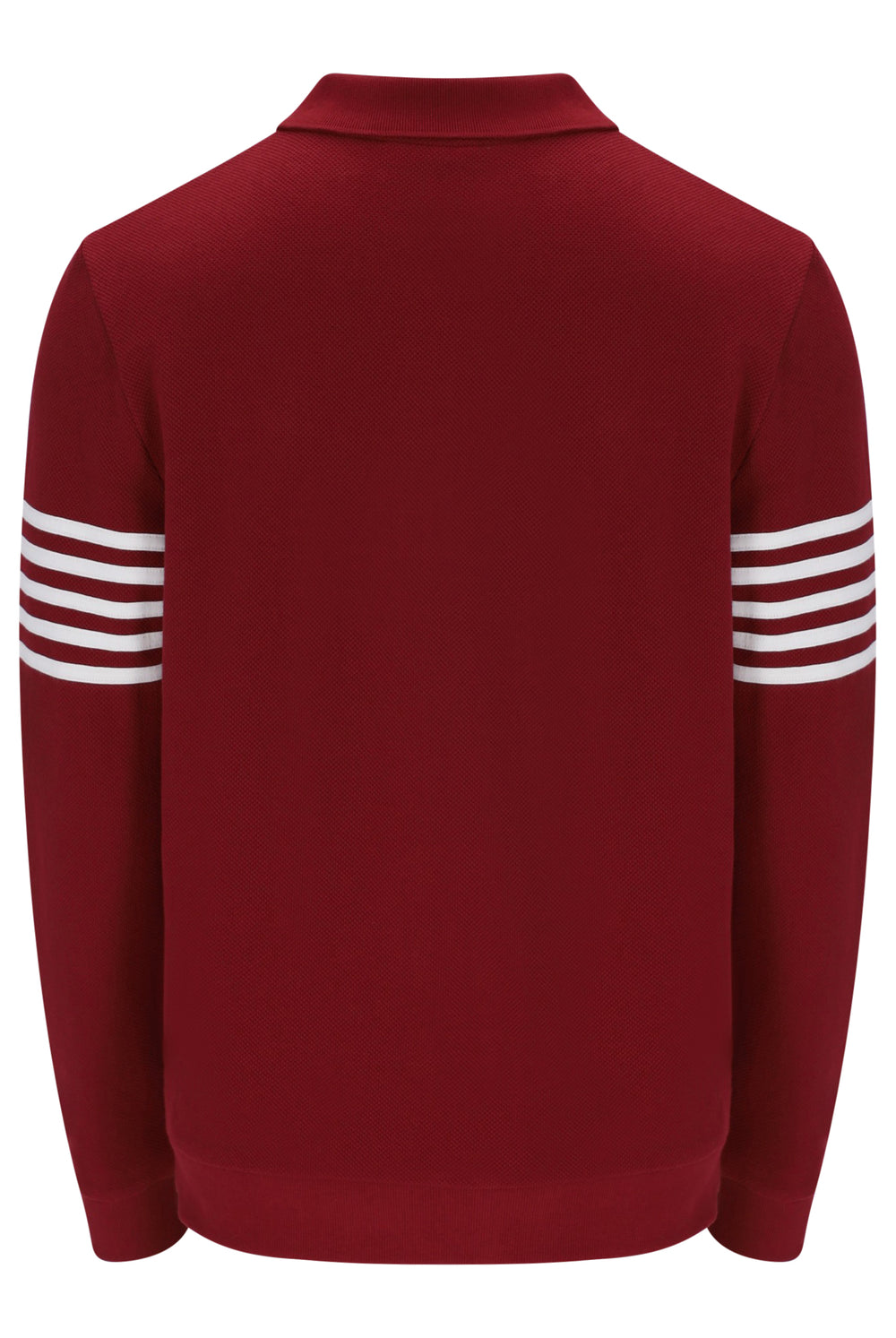Displays the Sun Dried Tomato and White 'FILA' branded Luis 1/2 Zip Long Sleeve Polo