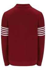 Displays the Sun Dried Tomato and White 'FILA' branded Luis 1/2 Zip Long Sleeve Polo