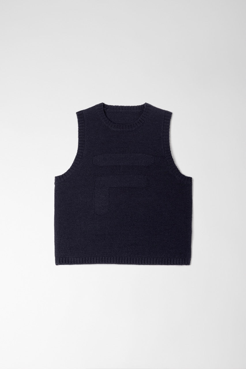 Midnight Cropped Knit Vest