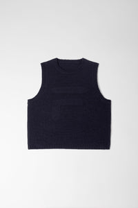 Midnight Blue Cropped Knit Vest