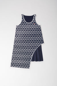 Midnight Blue Dress Double Layered Racerback Dress