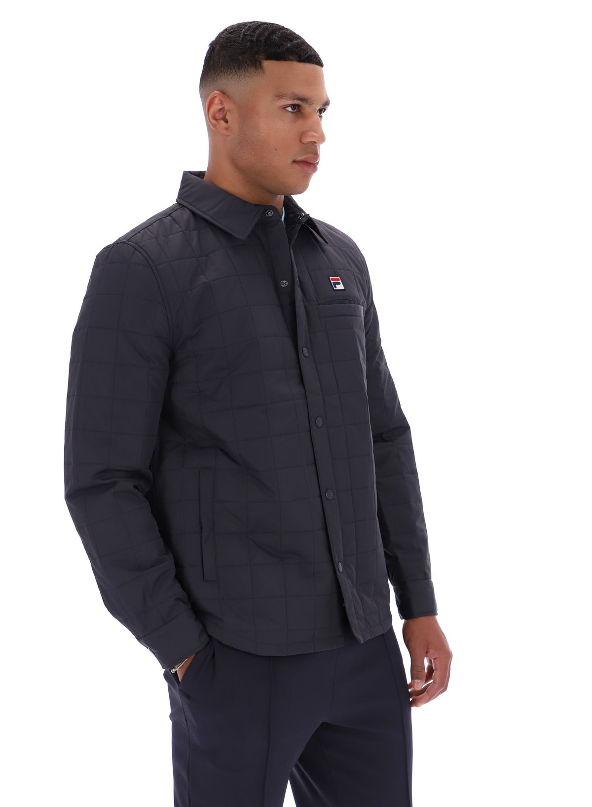 Charcoal Malcolm Lightly Padded Quilted Over Shirt