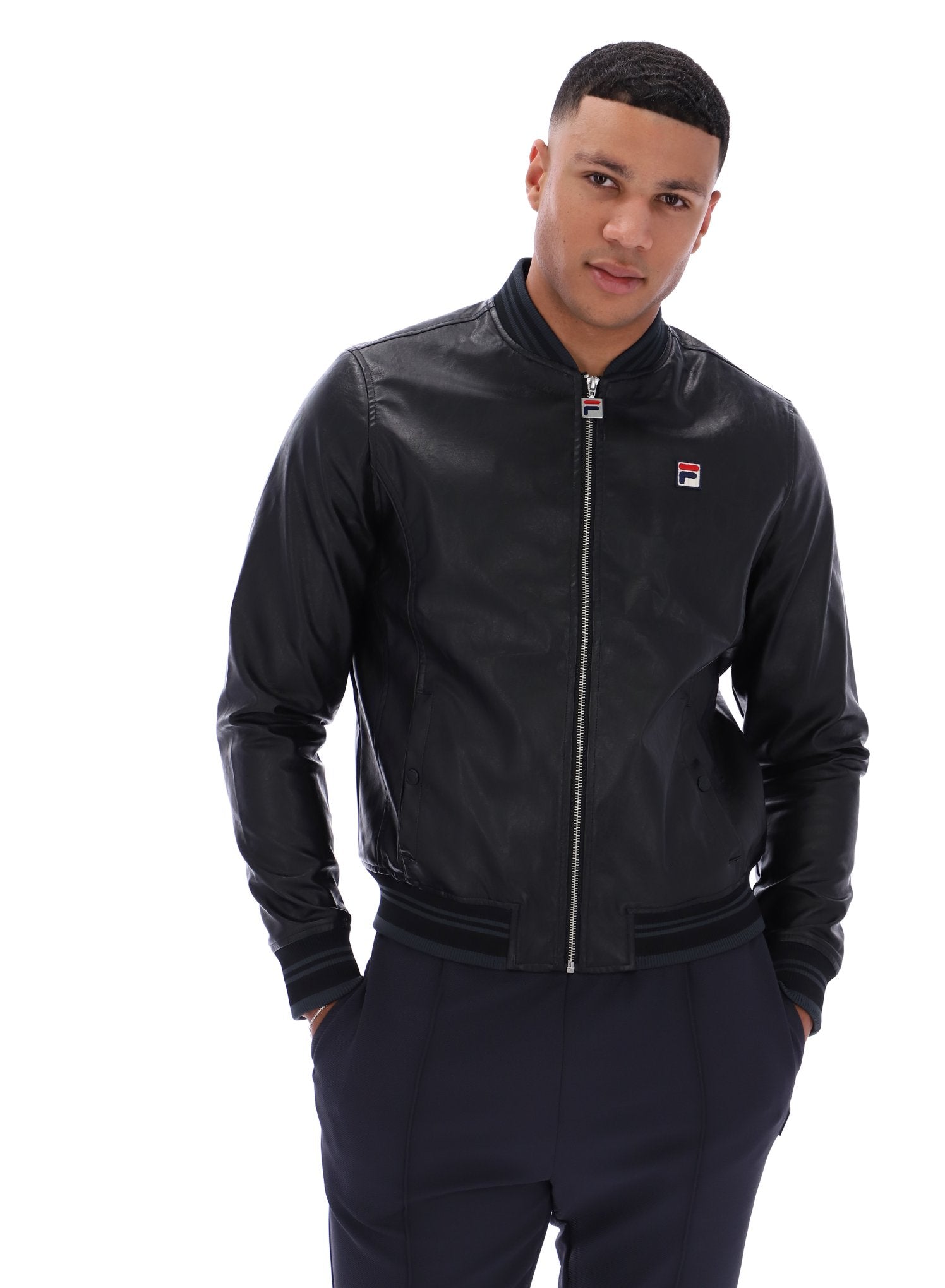Black Malyk Archive Influence Faux Leather Jacket – Fila UK