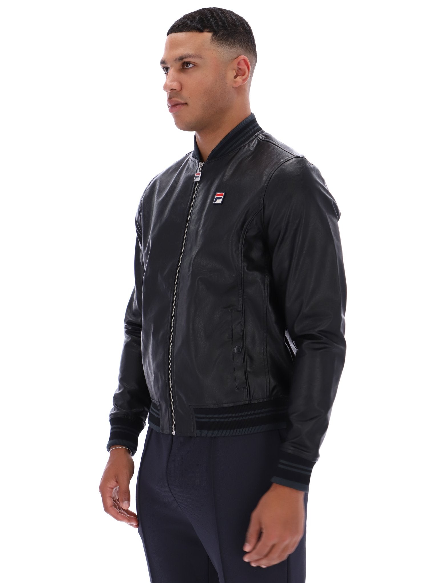 Black Malyk Archive Influence Faux Leather Jacket – Fila UK