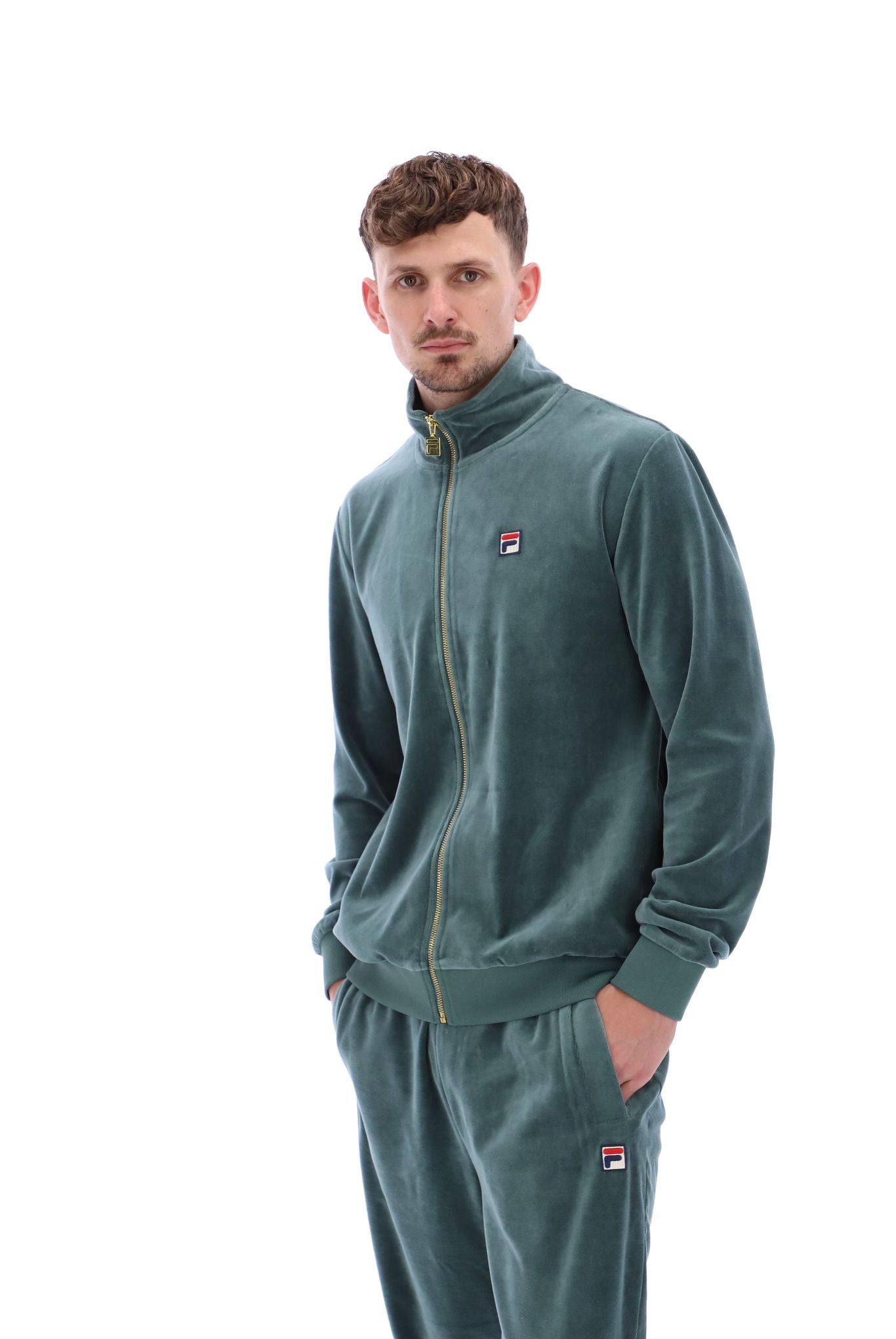 Marc Velour Track Jacket With Gold Trims – Fila UK
