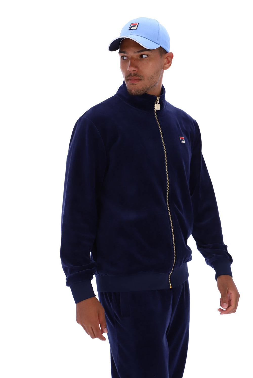 Marc Velour Track Jacket With Gold Trims