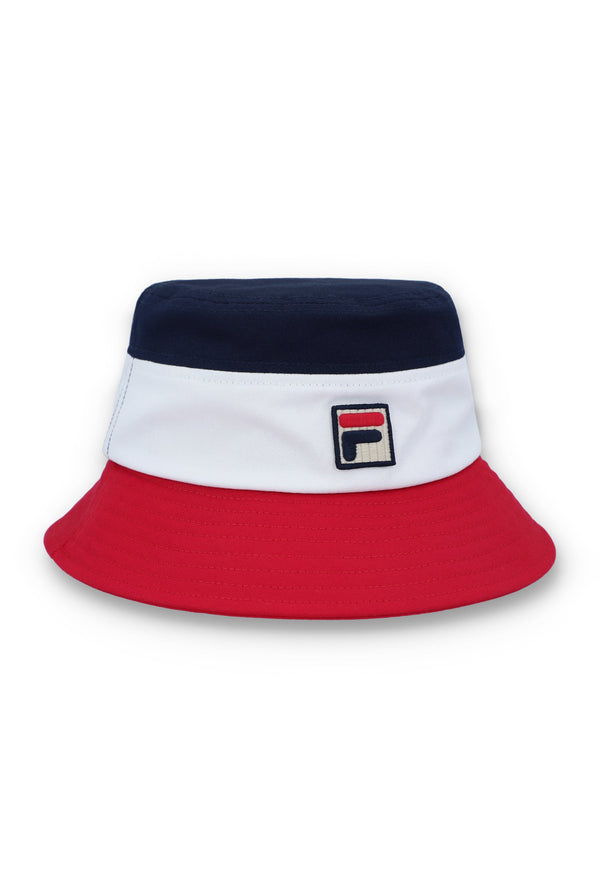 Displays Multi Marco 'FILA' branded Tri-Colour Bucket Hat